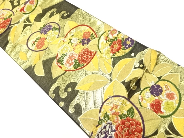 JAPANESE FUKURO OBI / WOVEN FLOWERS